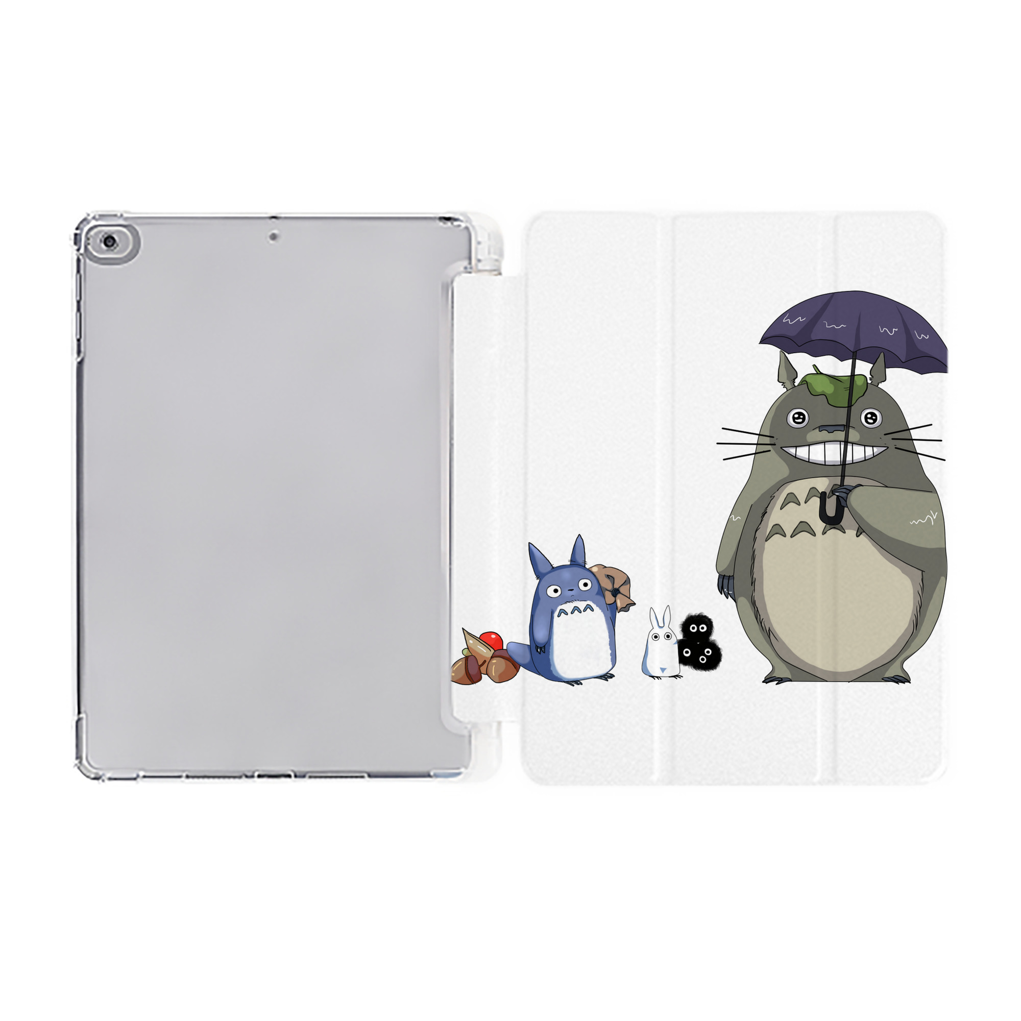 （画像用） となりのトトロ 草壁メイ 草壁サツキ My Neighbor Totoro Satsuki Kusakabe Mei Kusakabe IPad ケース ペン収納付き 三つ折りスタンド PUレザー×シリコン 対応機種9.5/10.5/10.9インチ